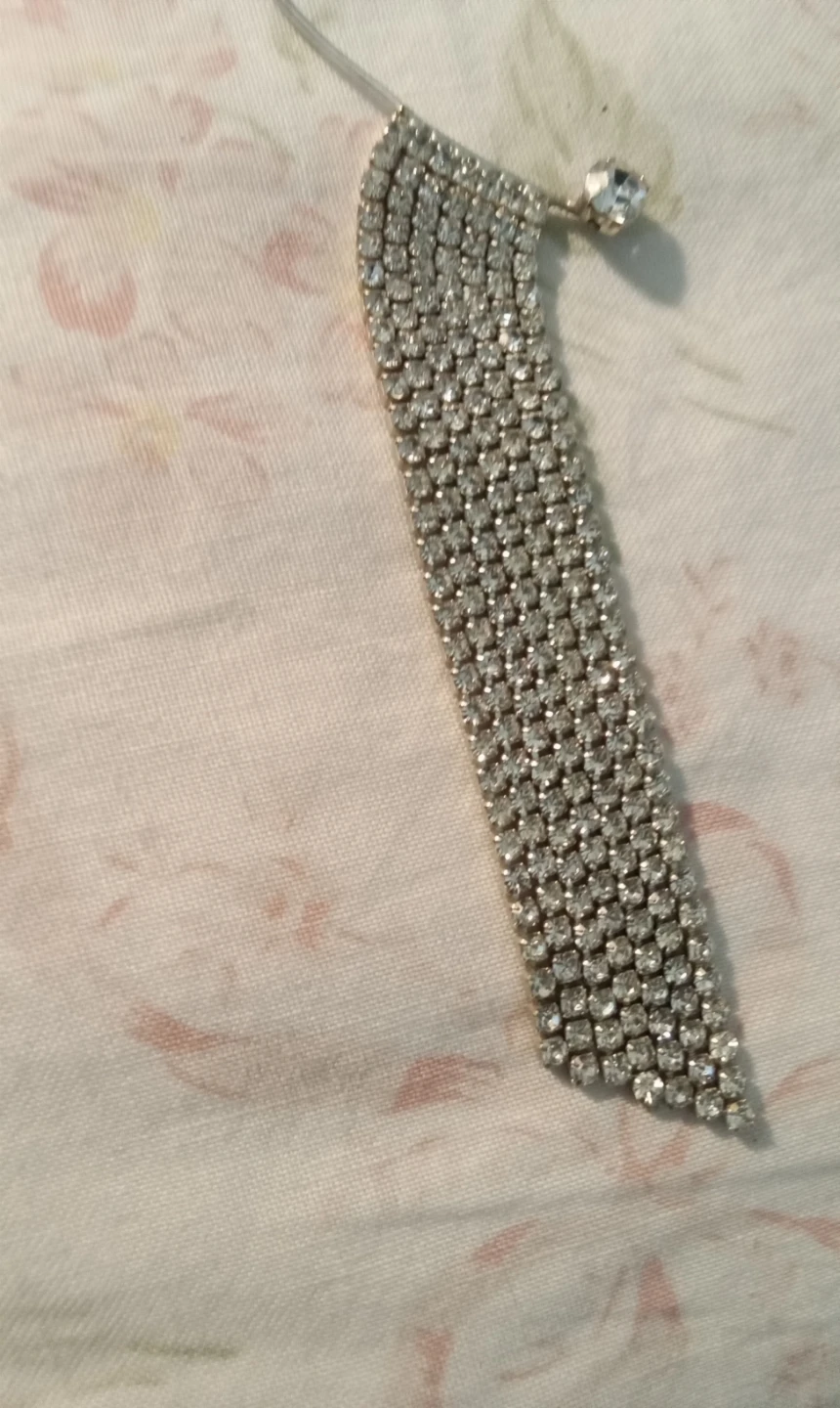 Silver Rhinestone Ear Cuff Climber Earring - photo 3