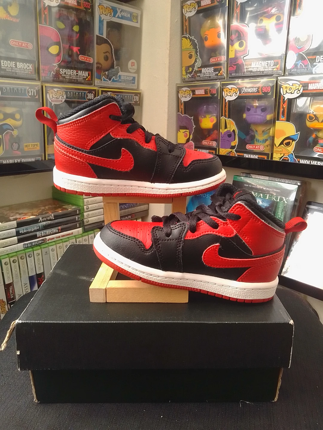 Air Jordan 1 Mid Toddler Shoes Red Black - photo 2
