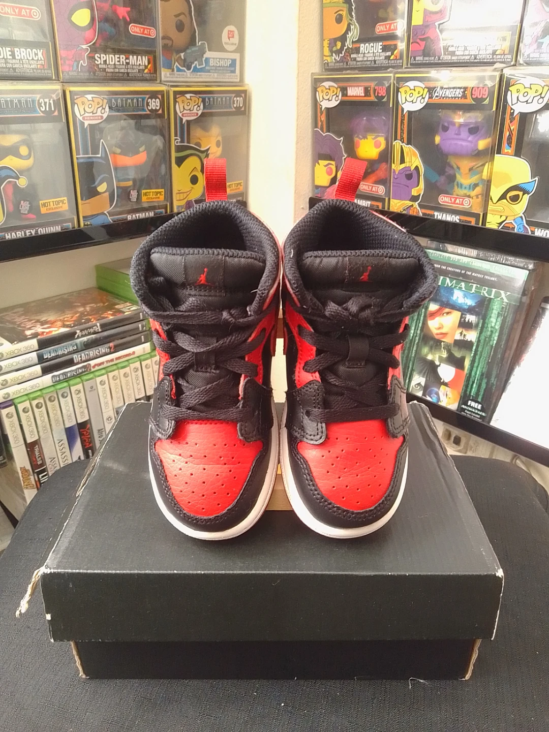 Air Jordan 1 Mid Toddler Shoes Red Black - photo 3