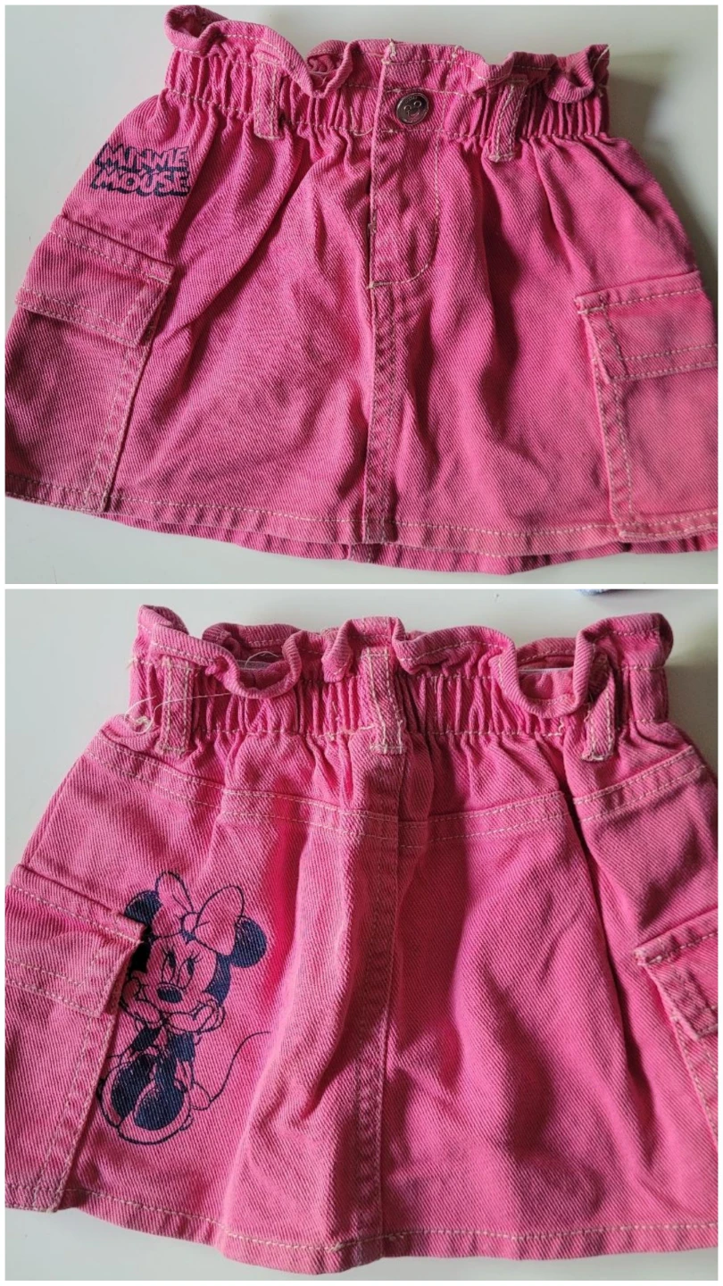 12 M zara Minnie Mouse Pink Denim Skirt