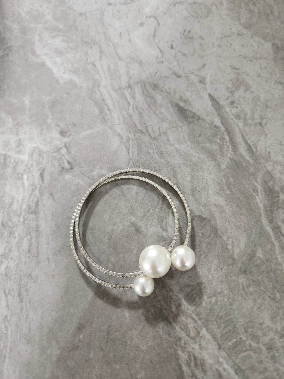 Pearl and Rhinestone Bangle Bracelet - photo 2