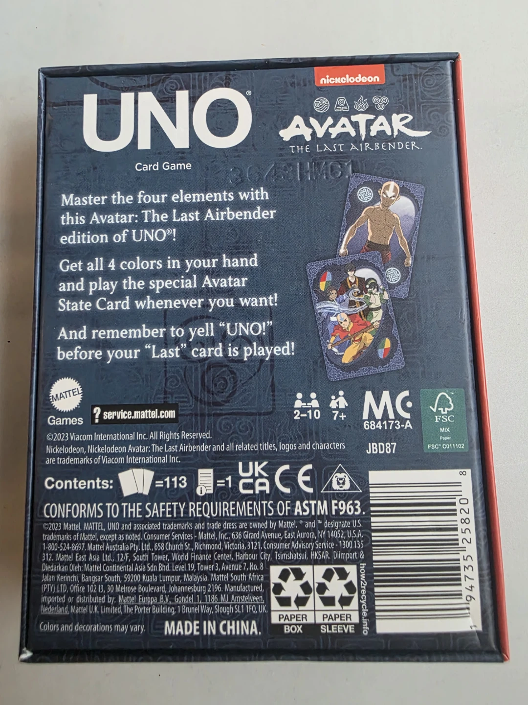 NEW UNO Card Game - Avatar The Last Airbender Edition - photo 2