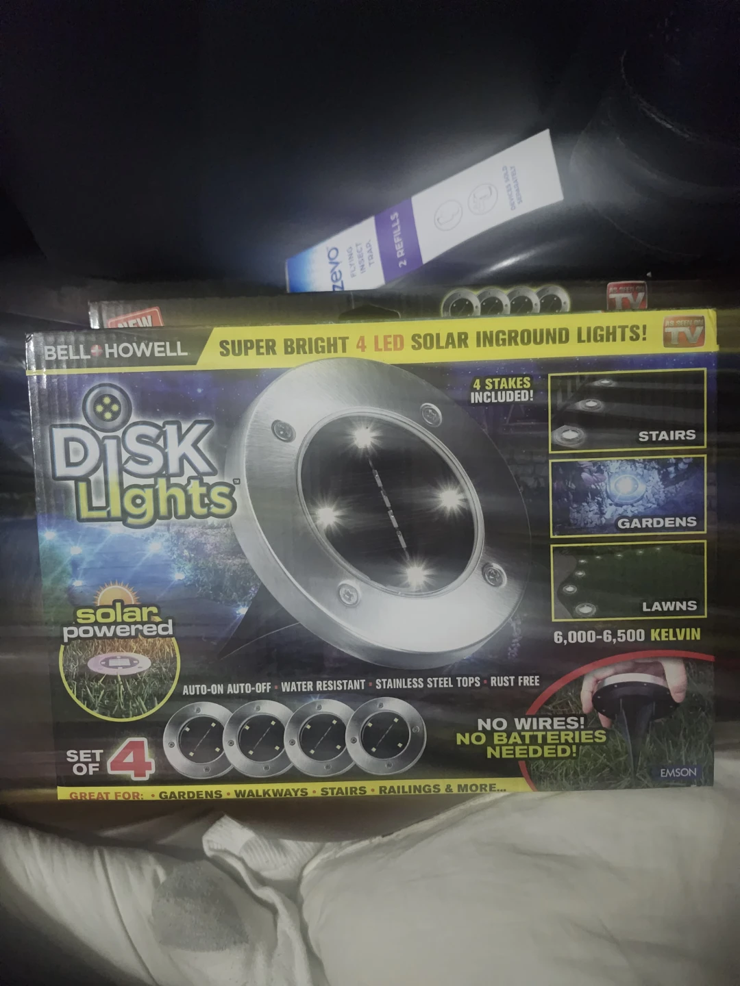 Bell + Howell Disk Lights 4 LED Solar Inground Lights Set of 4