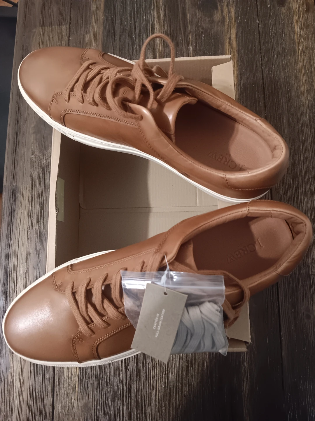 J.Crew Leather Sneakers - Size 10 - Brown - photo 2