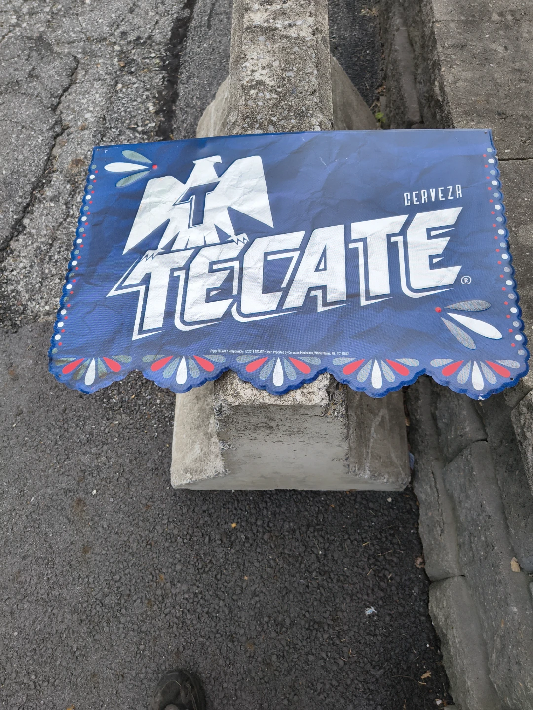 Tecate blue steel metal sign