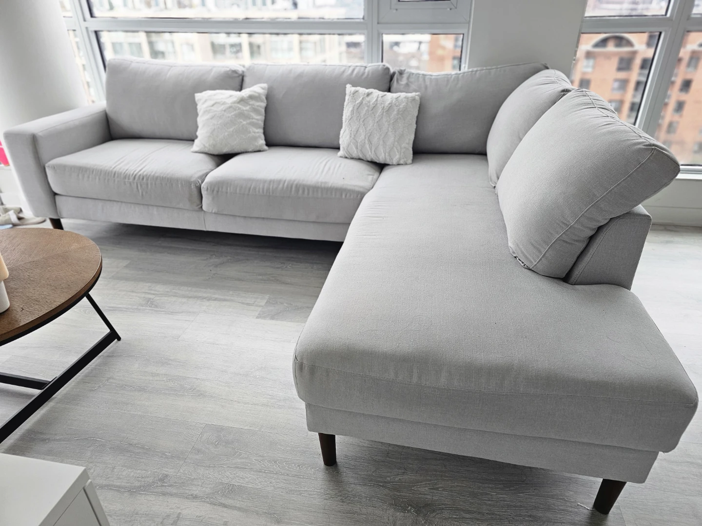 Structube Campbell Light Grey Sectional Sofa