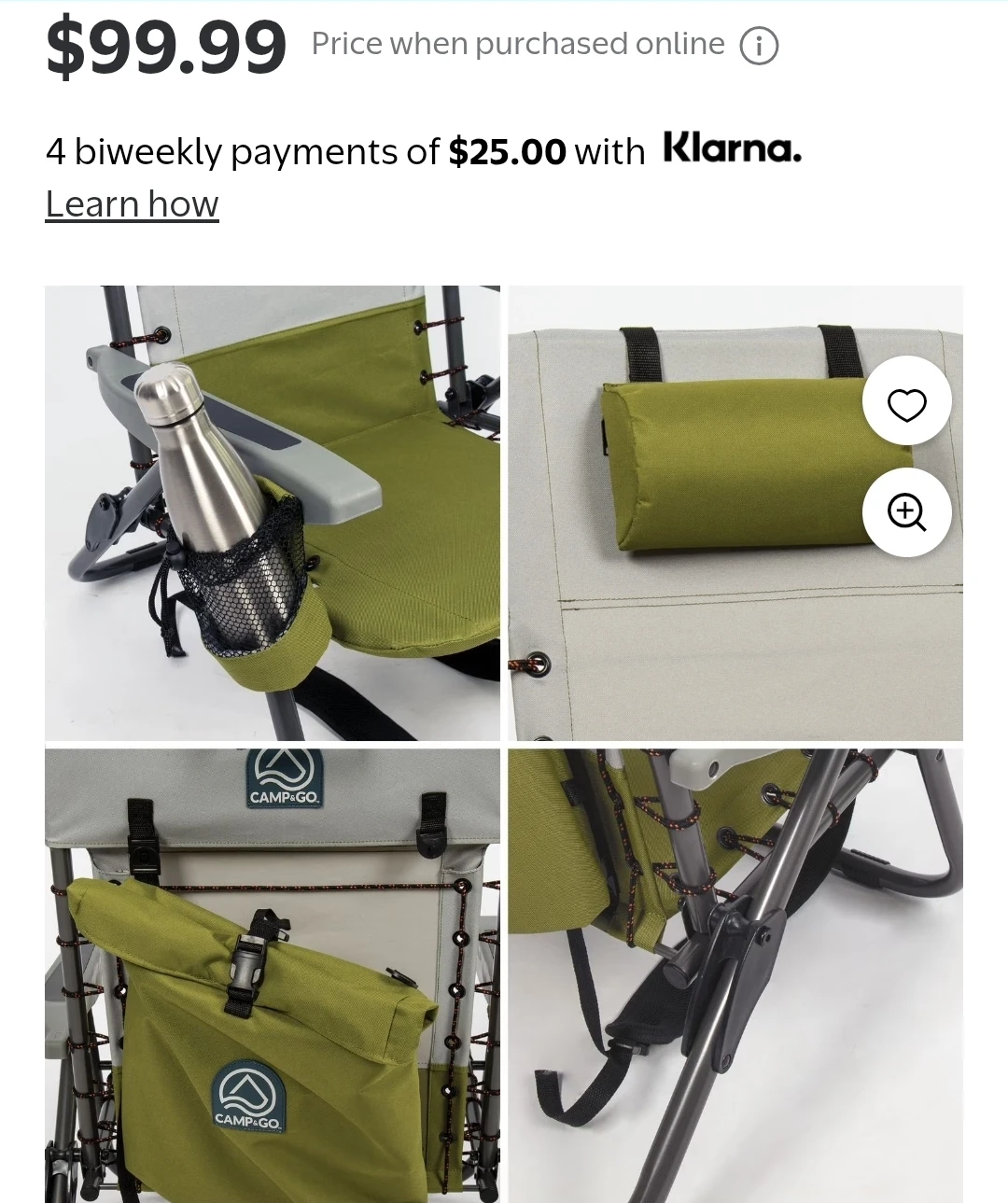 CAMP-GO! GR529R Folding Camping Chair with Cooler Bag - photo 3