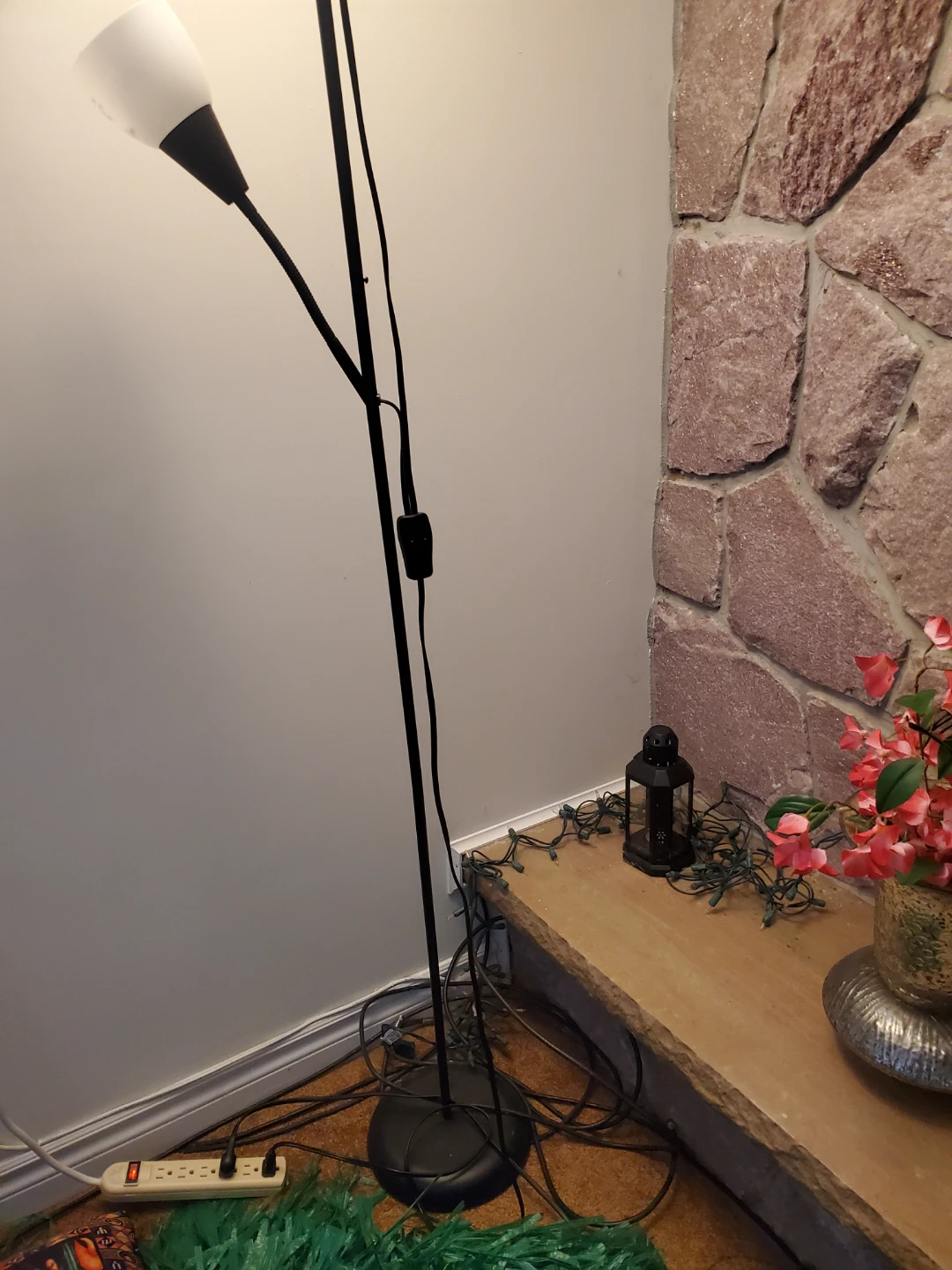 Black Floor Lamp with Reading Light