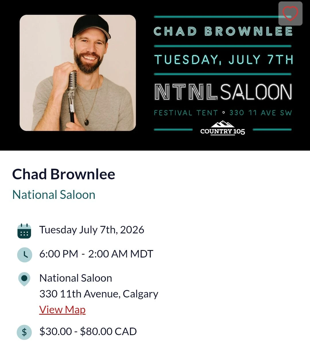 4 Fast Passes for Chad Brownlee at National Saloon Stampede