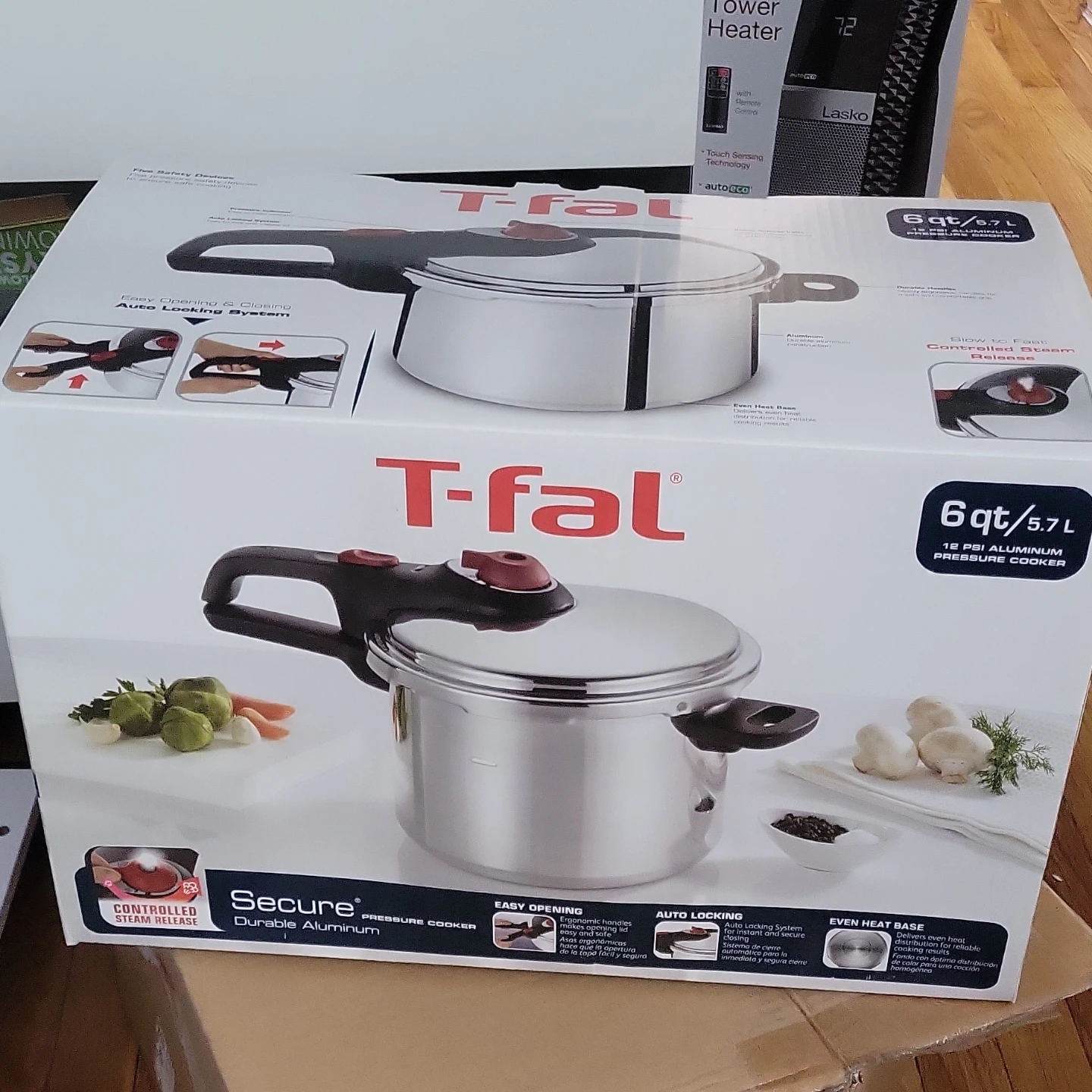 T-fal Secure Pressure Cooker 6 qt / 5.7 L Aluminum - photo 2