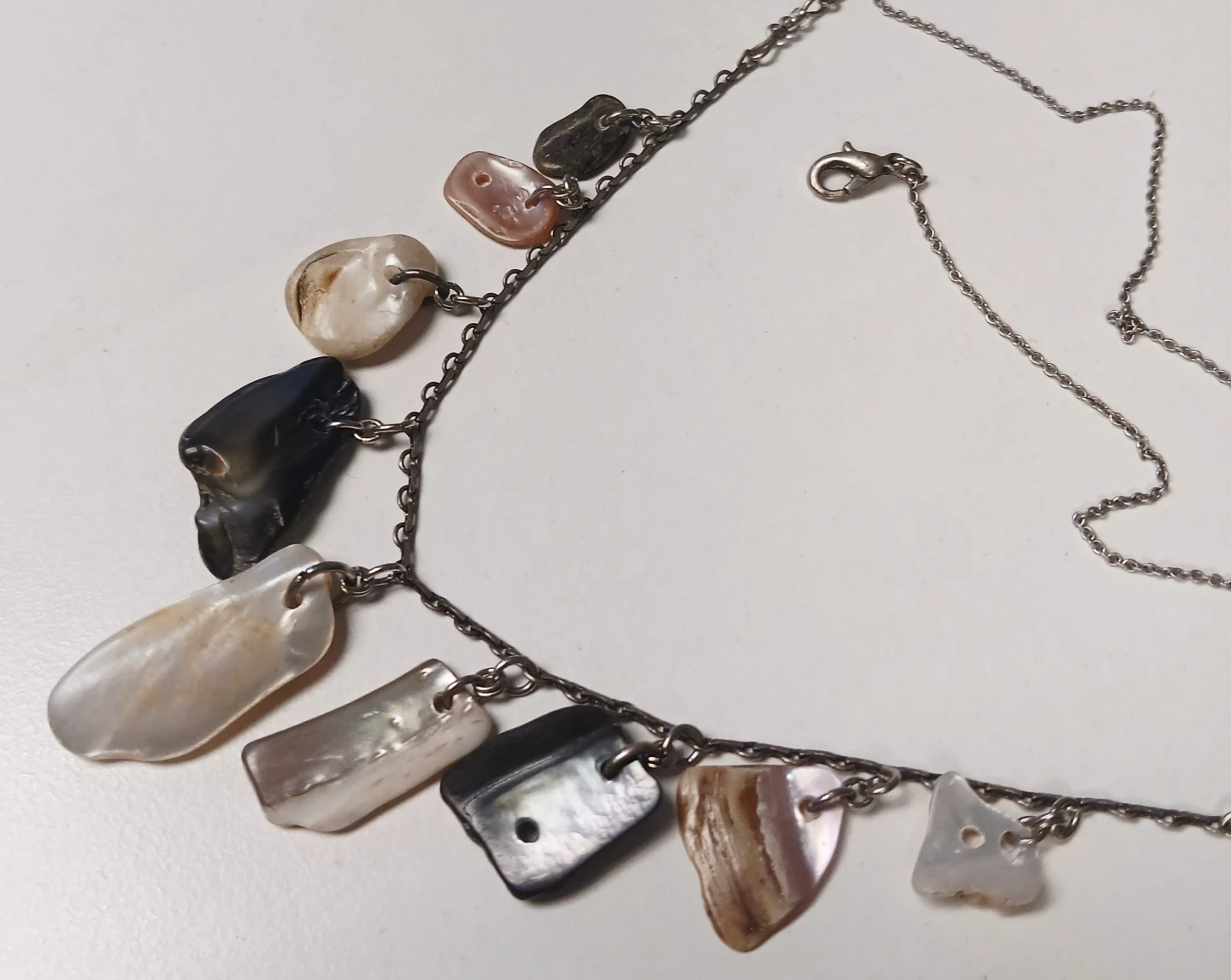 Silver-tone Necklace with Shell Charms - photo 2