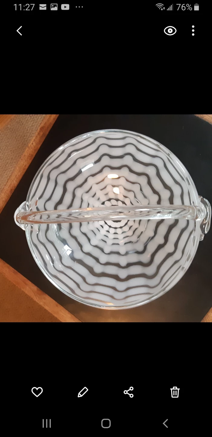 Decorative Glass Fruit Bowl with Handle - photo 3