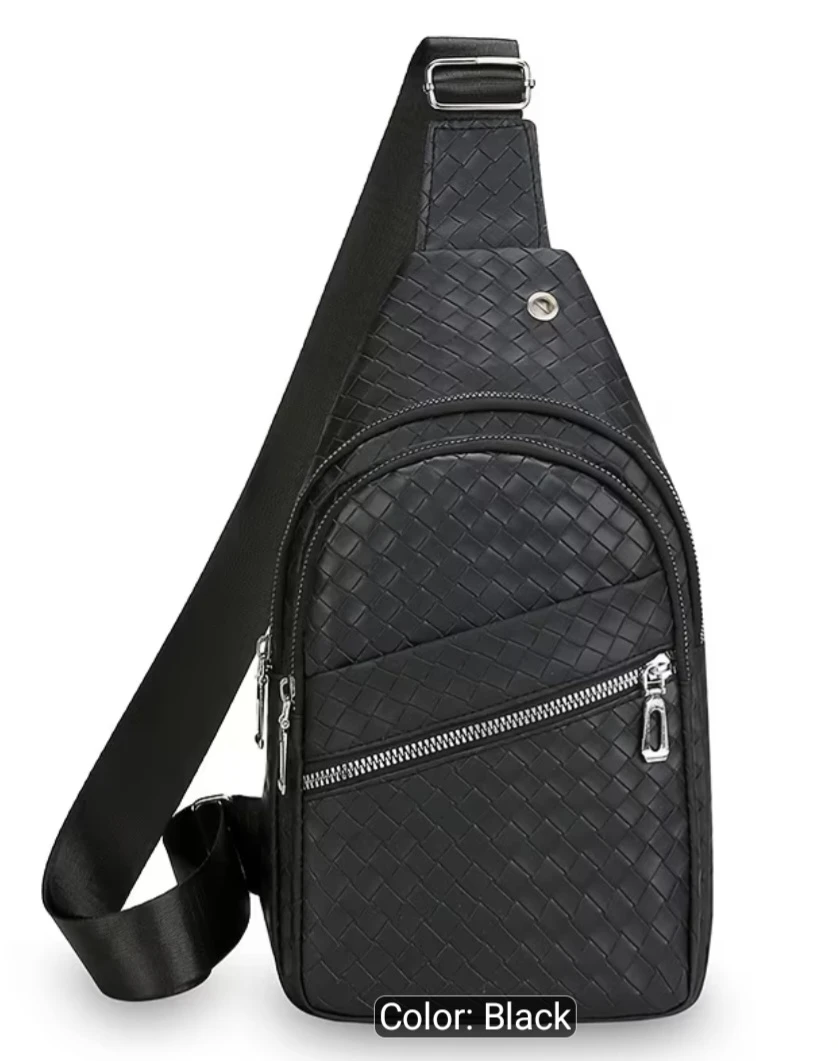Black Woven Sling Bag