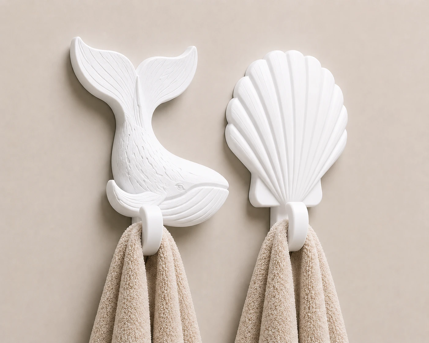 Nautical Themed Wall Hooks - Whale and Seashell Designs - photo 4
