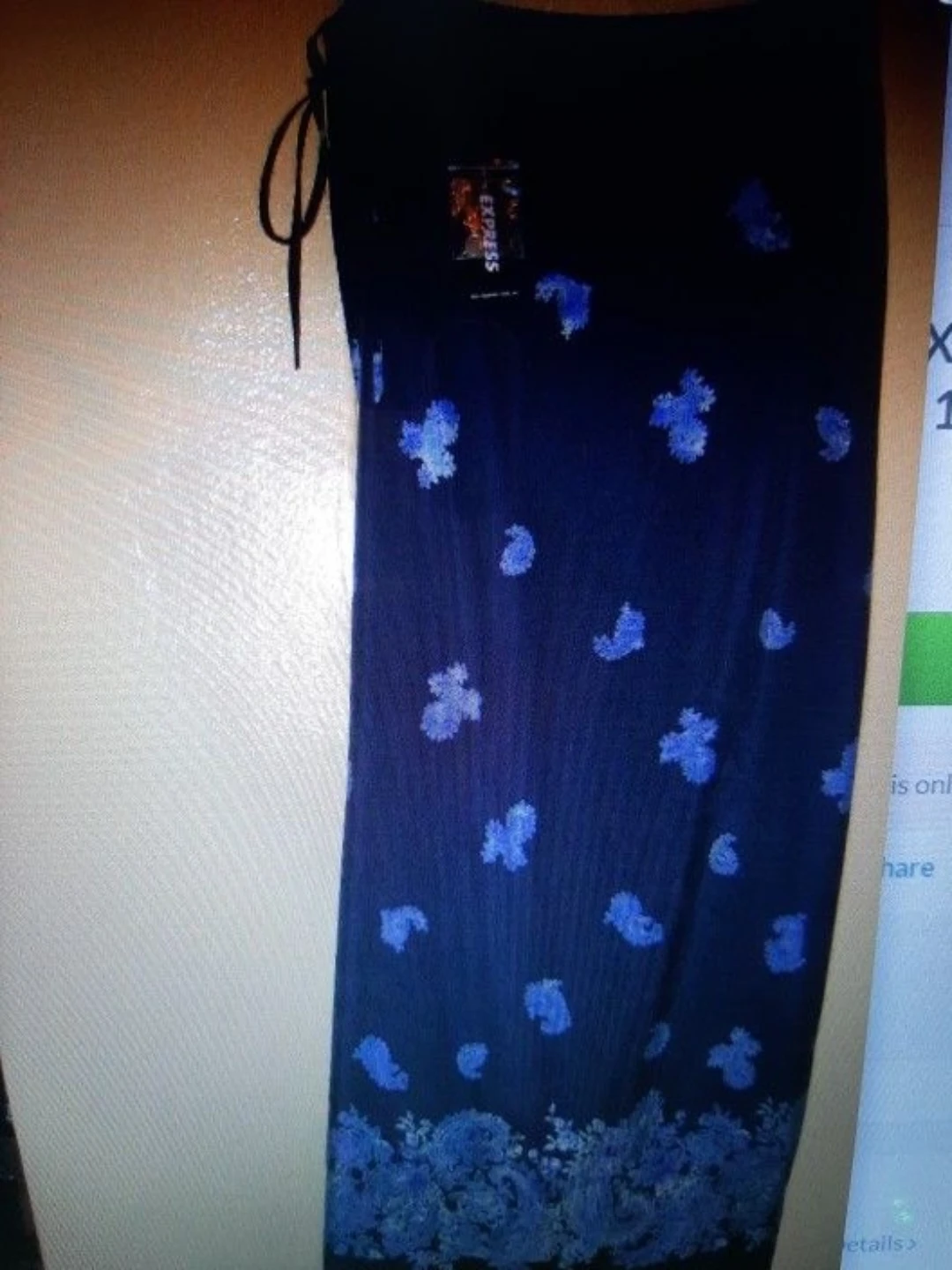 NEW $49.50 EXPRESS LONG WRAP SKIRT- 4 6 8 10 Floral Blue - photo 2