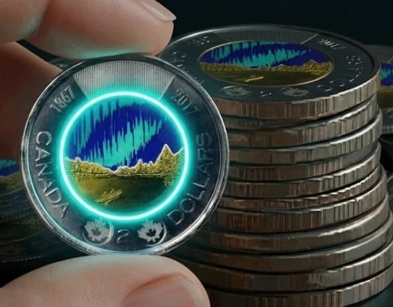 ⚽ canada 2 Dollars Coin - 2017 Aurora Borealis