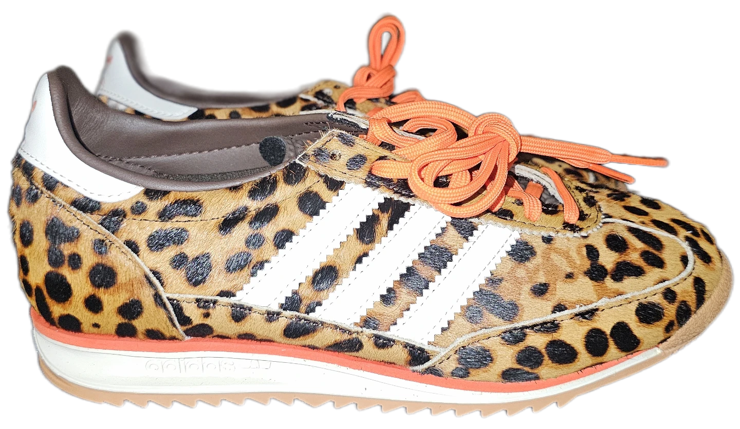 Adidas Leopard Print Furry Sneakers Orange Laces⚽️ - photo 2
