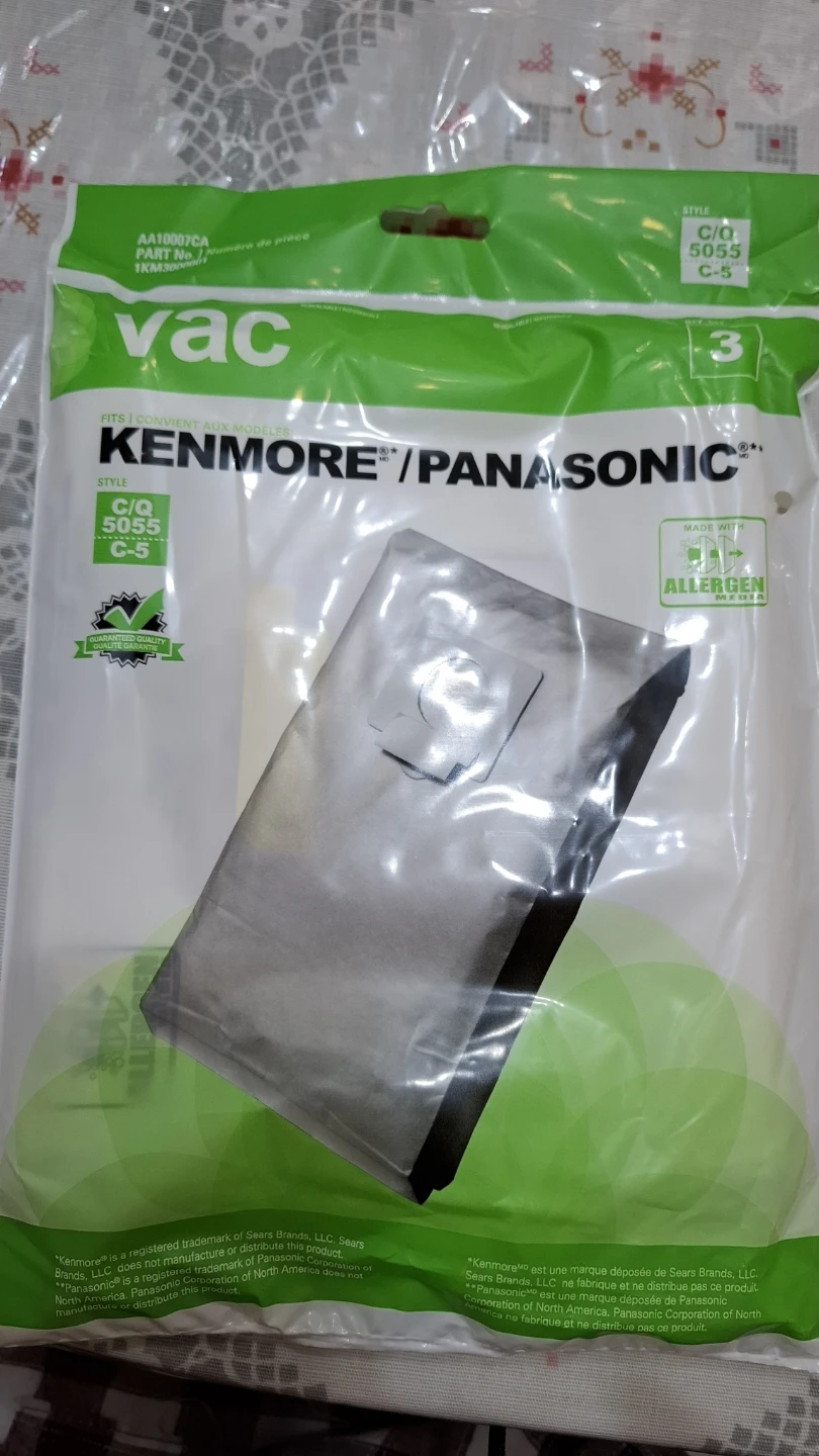 Kenmore/Panasonic Vacuum Bags Style C/Q 5055 C-5
