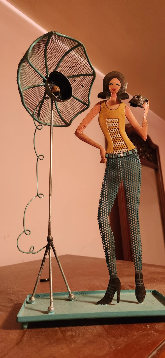Decorative Metal Figurine with Lamp