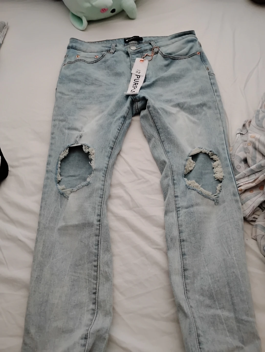 Purple Brand Distressed Light Wash Jeans Size 32
