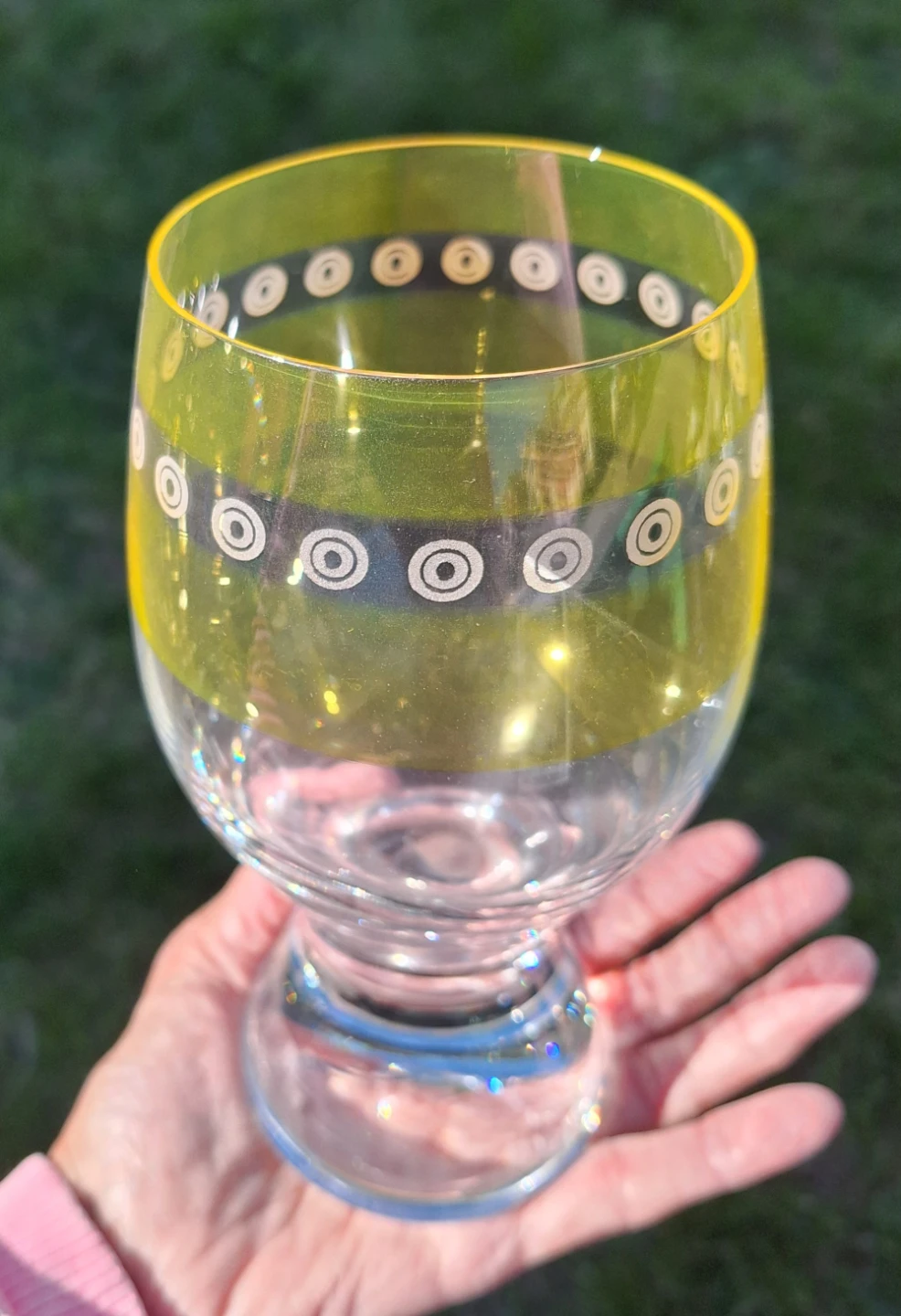 Set of 4 Vintage Yellow Pilsner Glasses ⚽ (Kit Cat Club rescue)