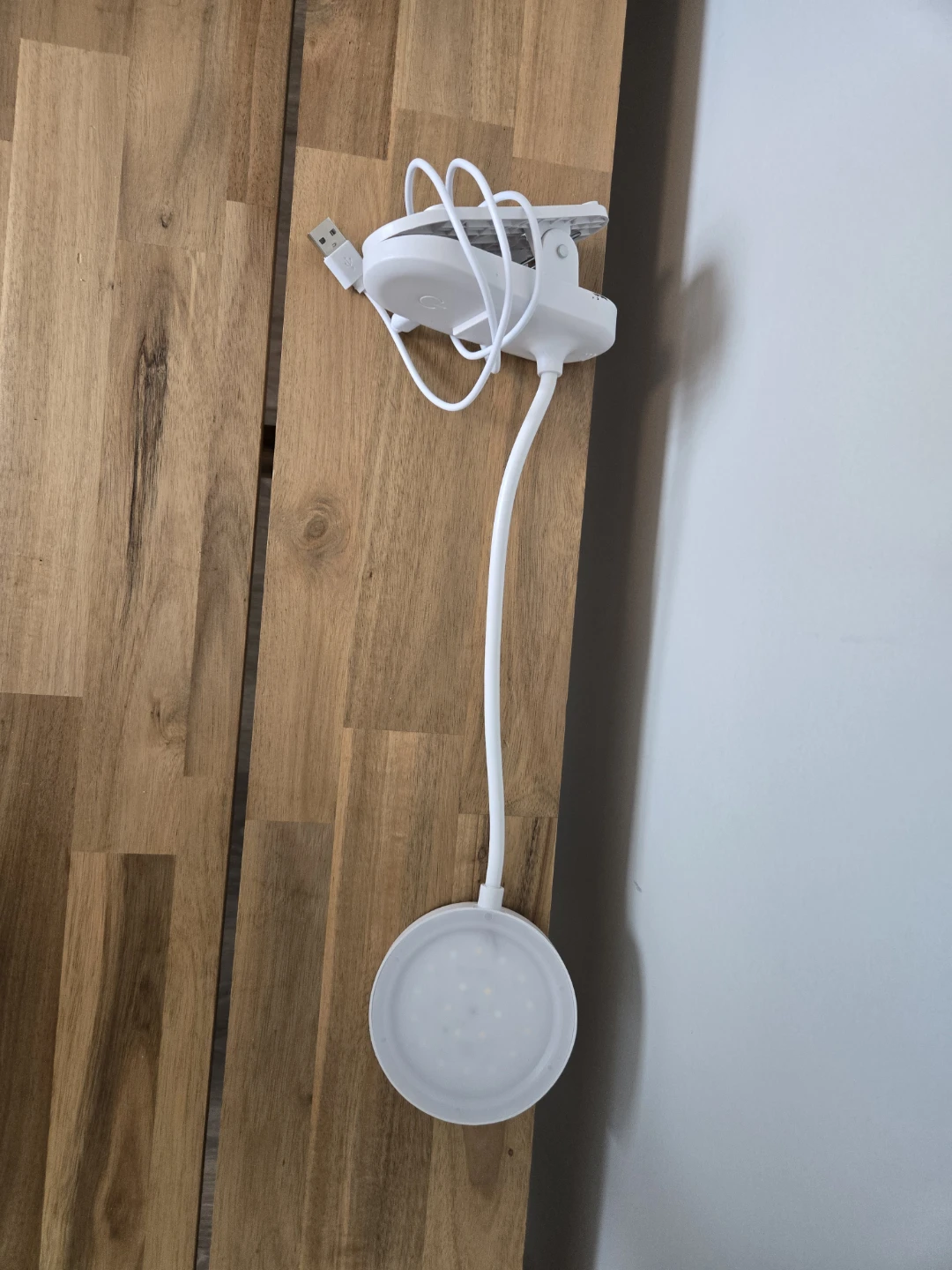 White Clip-On LED Book Light with USB