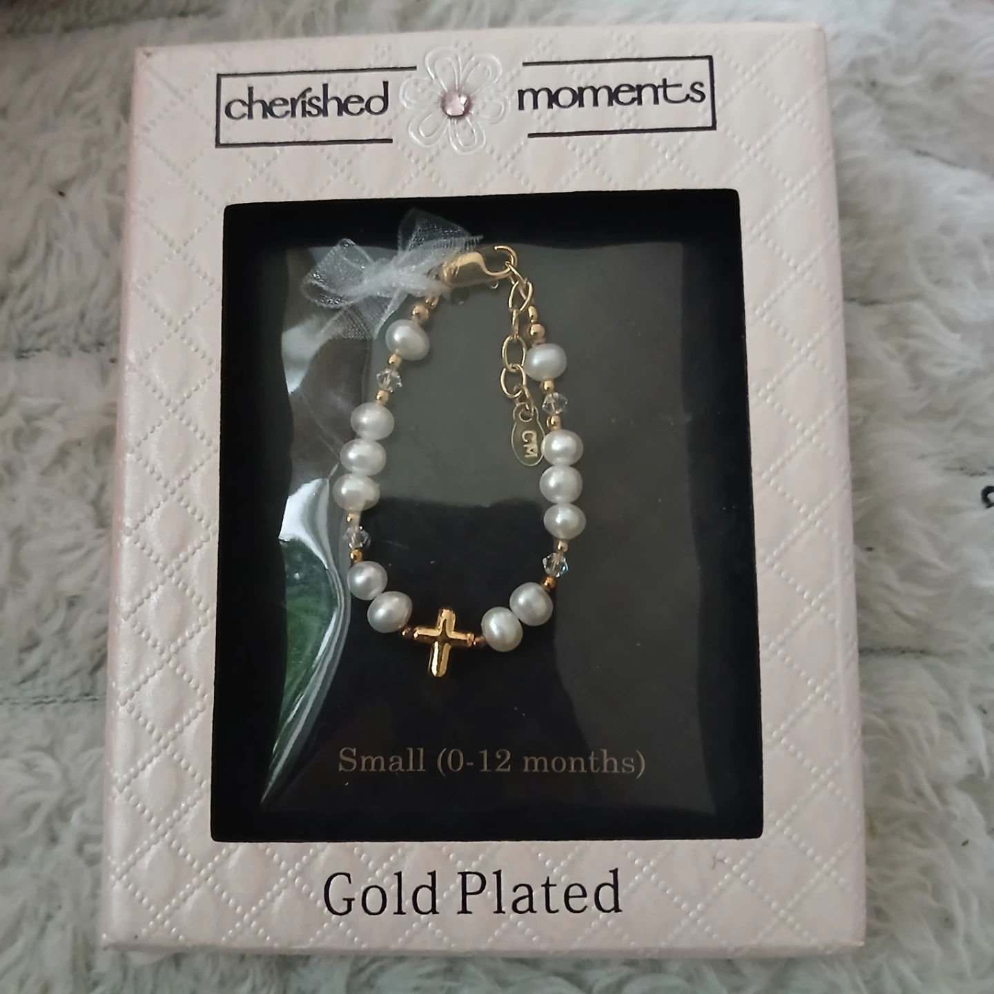 Cherished Moments Pearl & Cross Bracelet