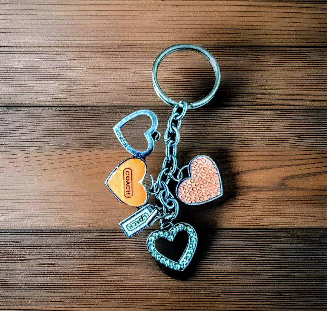 COACH Y2K Peach, Pink and Swarovski Crystal keychain/ Charm