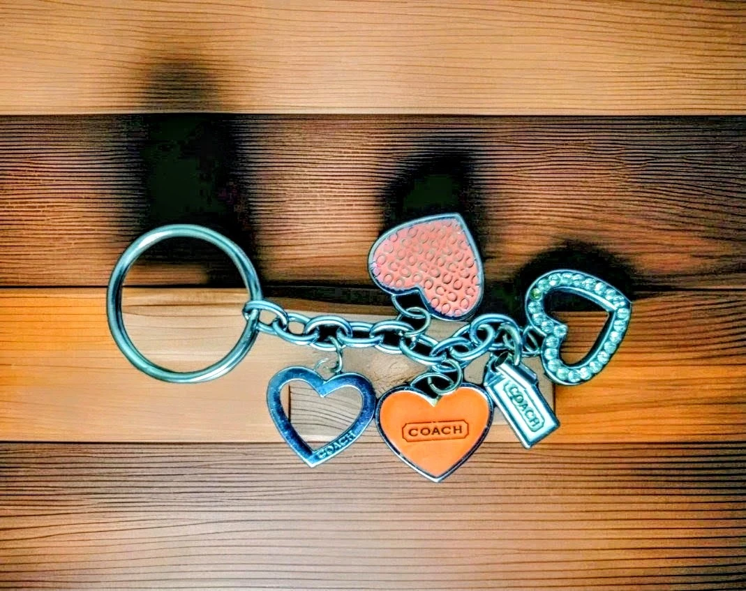 COACH Y2K Peach, Pink and Swarovski Crystal keychain/ Charm - photo 5