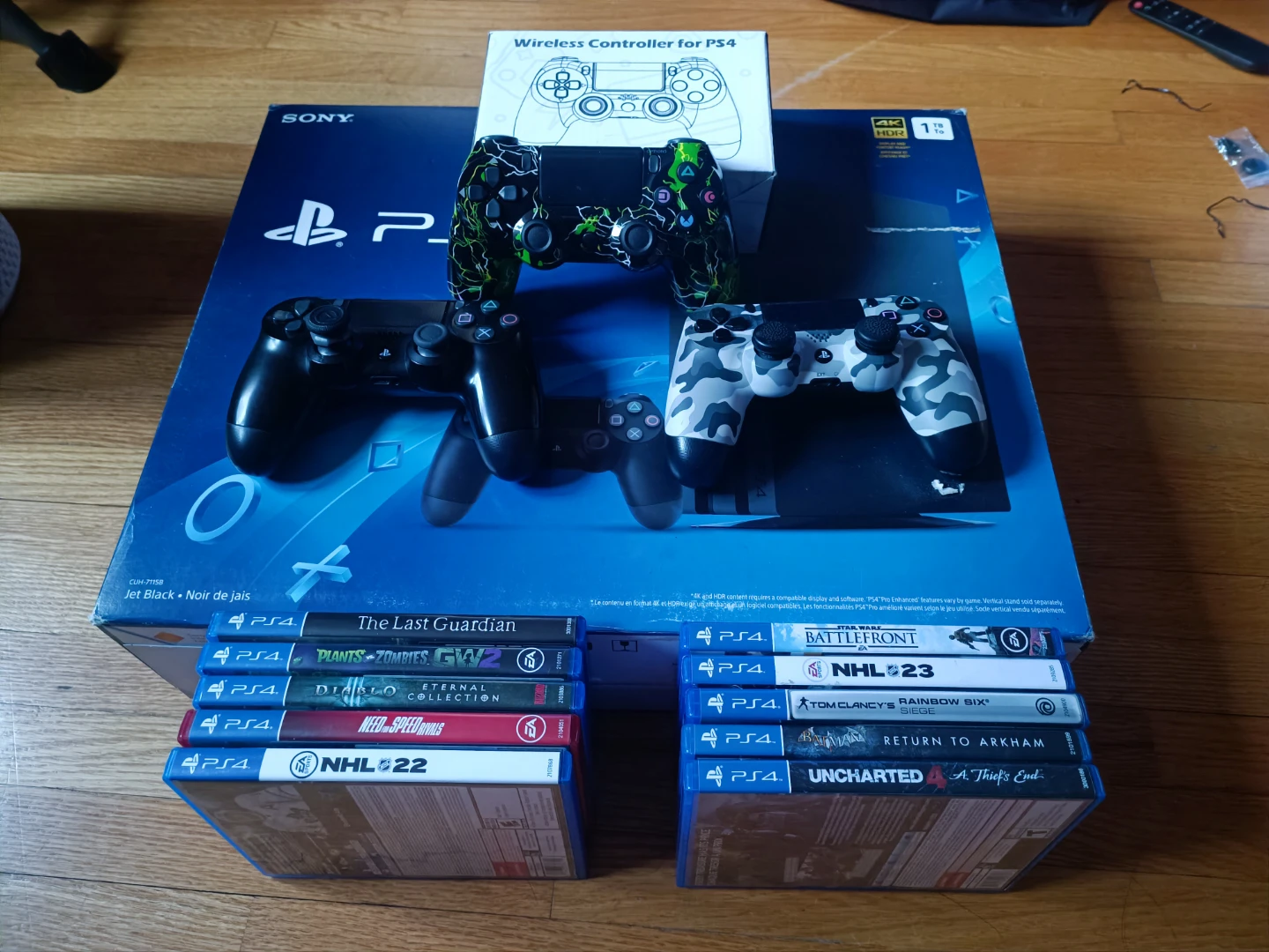 Sony PS4 Pro 1TB Console Bundle with 3 Controllers & Games