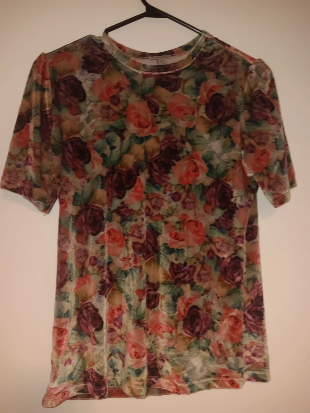 Velvet floral print t-shirt - photo 2