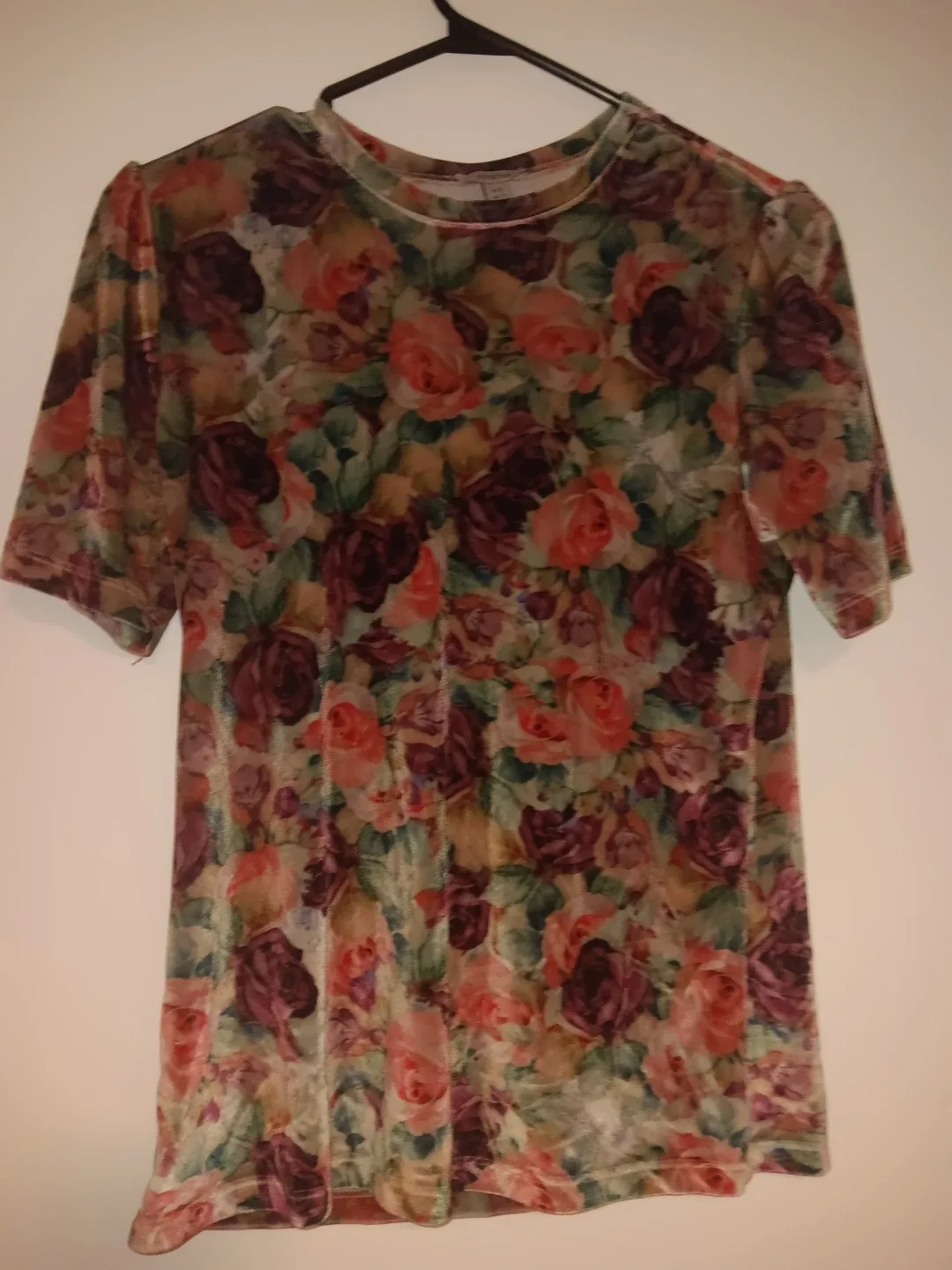 Velvet floral print t-shirt - photo 2