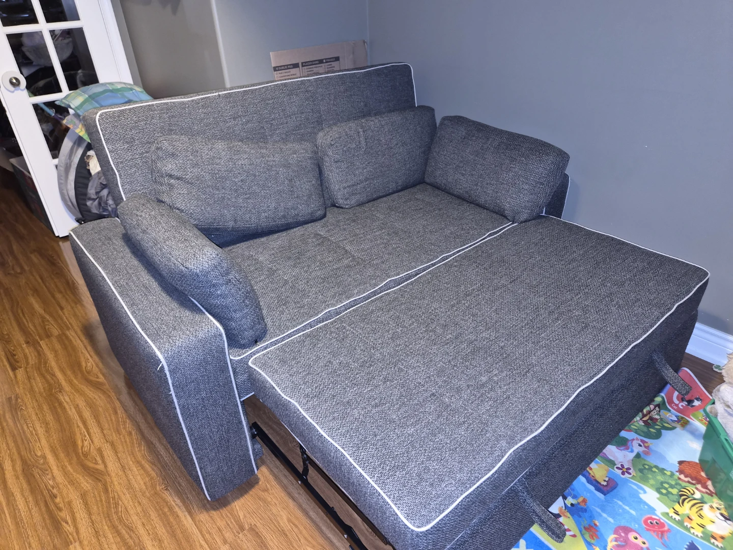 Blueish Grey Sofa Bed with Chaise