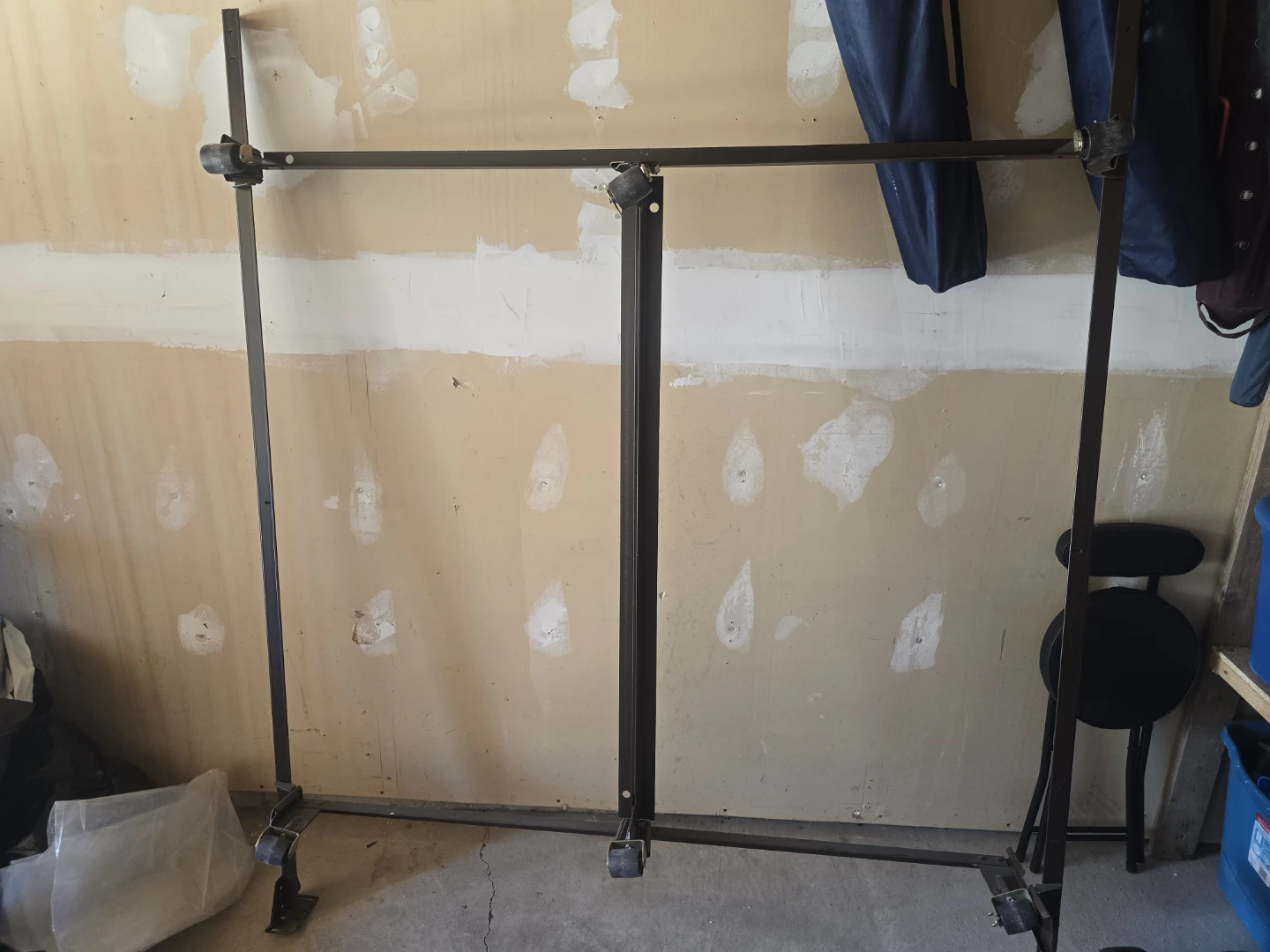 Heavy duty metal bed frame with wheels
