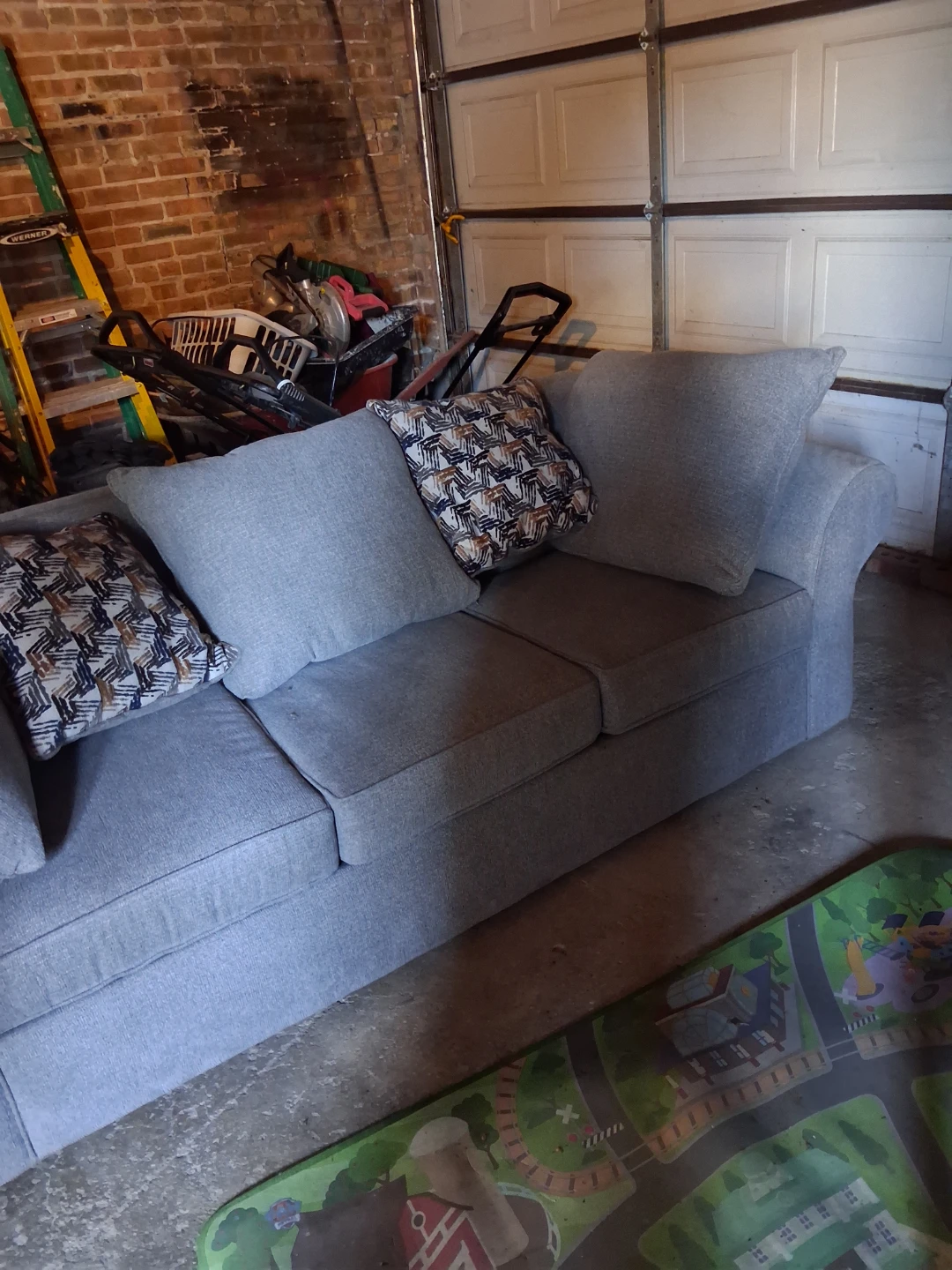 Grey Sofa with Accent Pillows