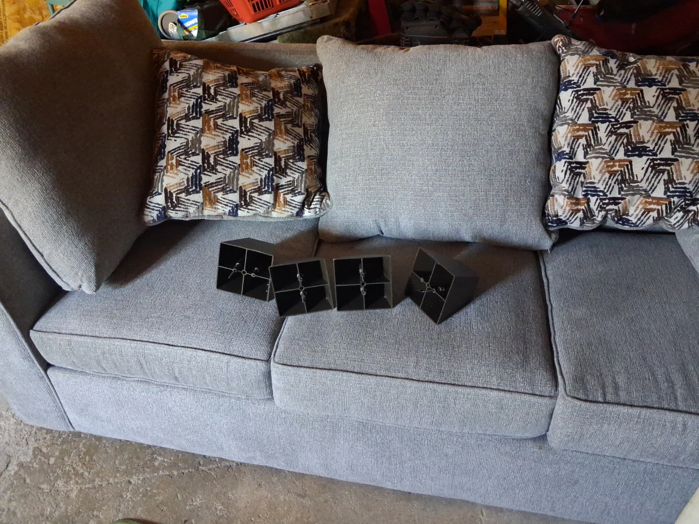 Grey Sofa with Accent Pillows - photo 2