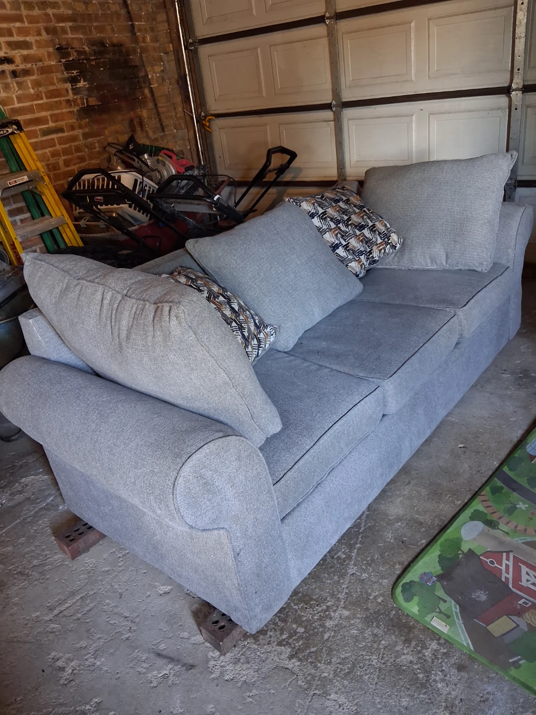 Grey Sofa with Accent Pillows - photo 3