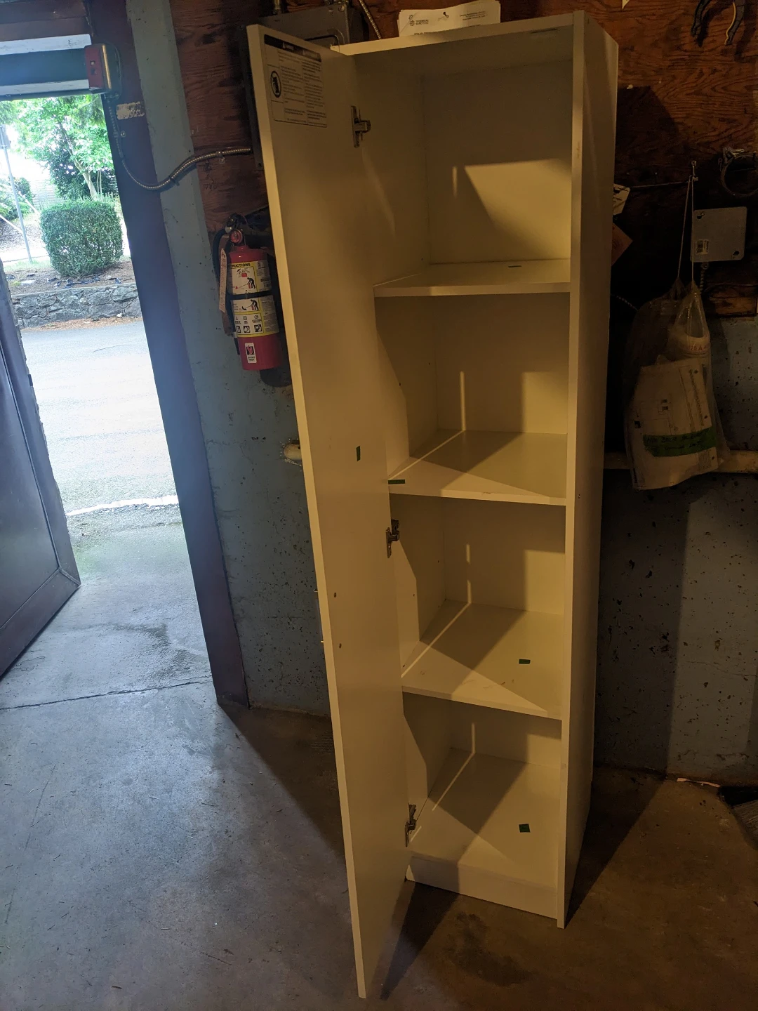 White Tall Storage Cabinet with Shelves delivery available - photo 2