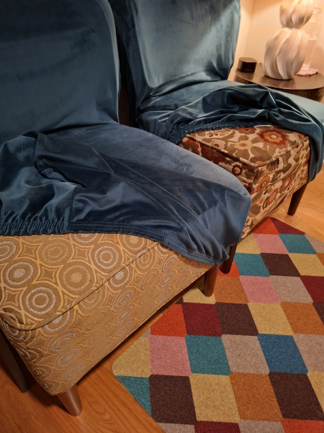 Velvet Accent Chairs - Set of 2 - Teal - photo 3