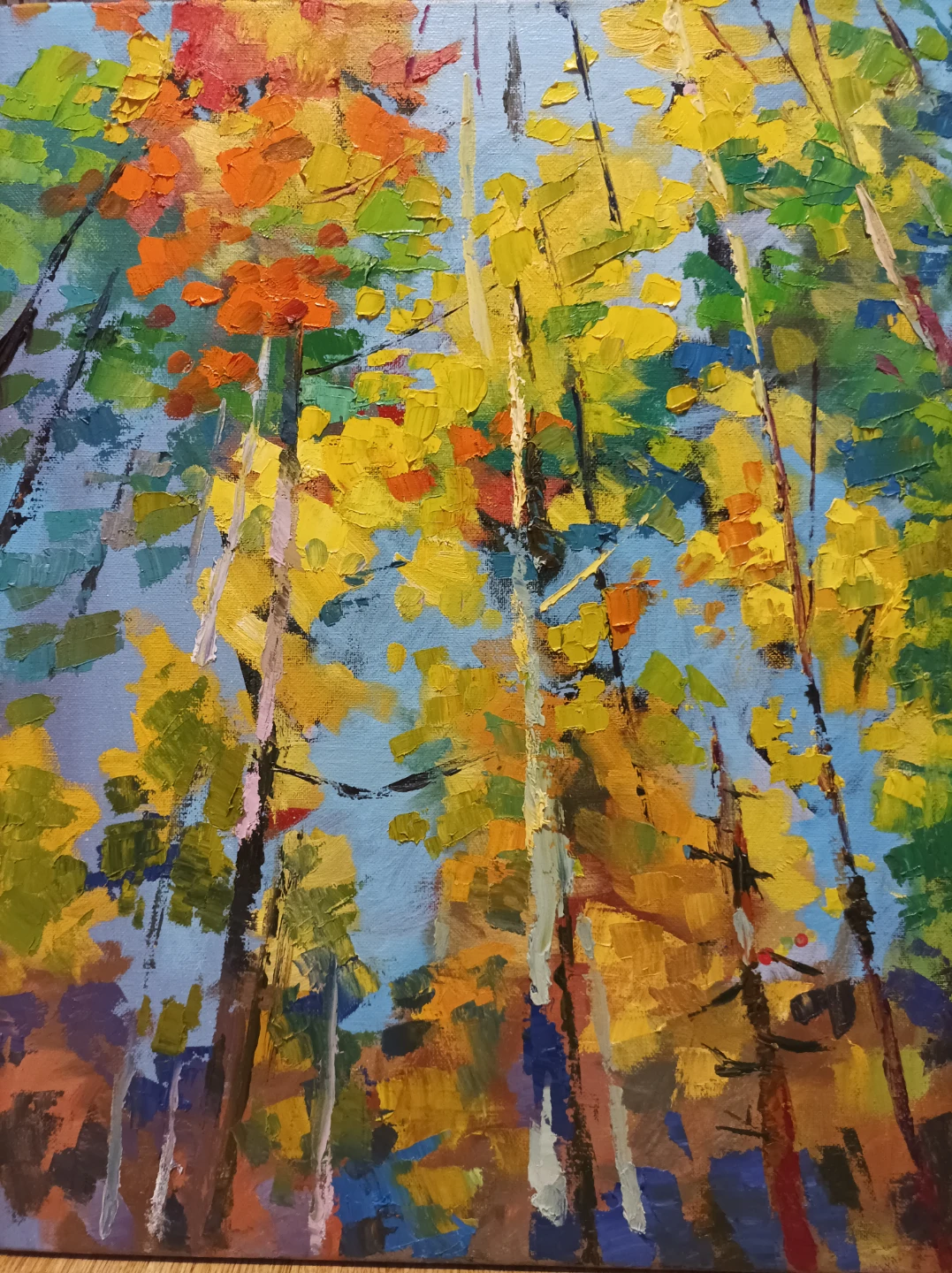 Original Oil Painting "Autumn Trees" 21"by 16" - photo 2