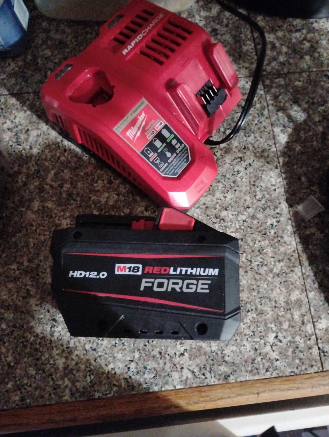 Milwaukee M18 REDLITHIUM FORGE HD12.0 Battery and Charger