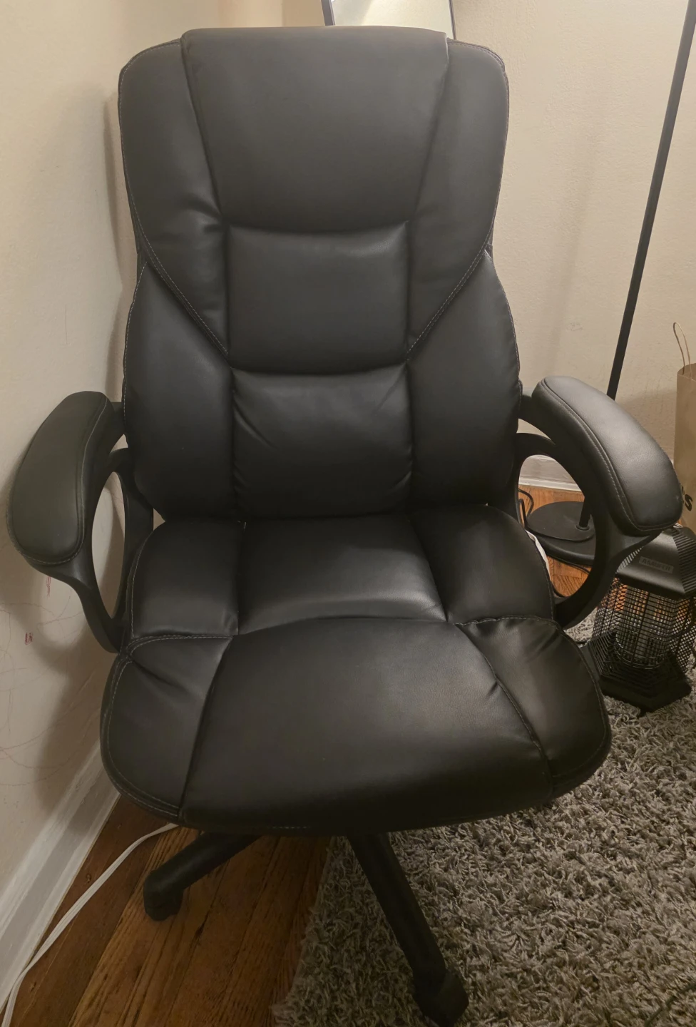 Black Faux Leather Executive Office Chair
