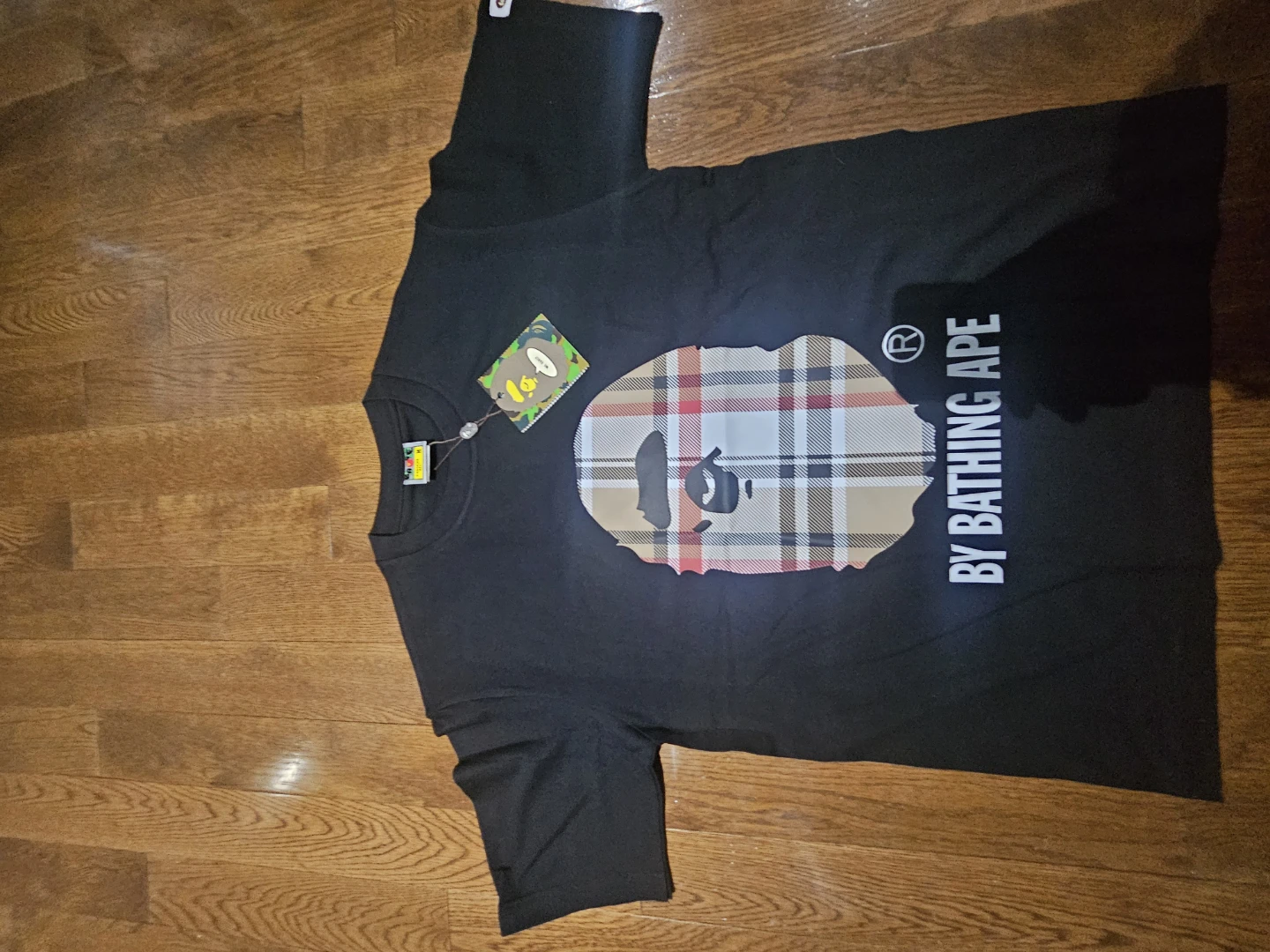 BAPE "BY BATHING APE" Burberry Ape Head T-Shirt - Size M - photo 3