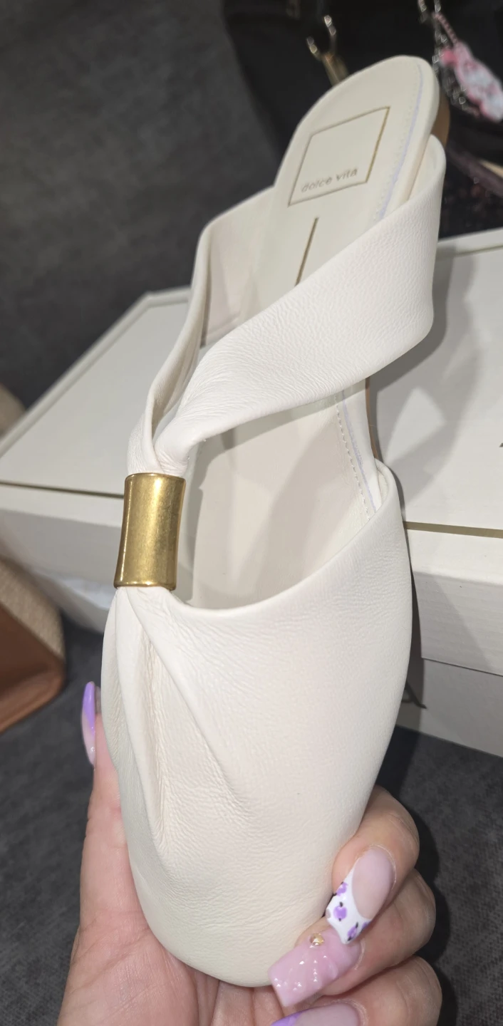 Dolce Vita White Leather Mules Women's Shoes - photo 2