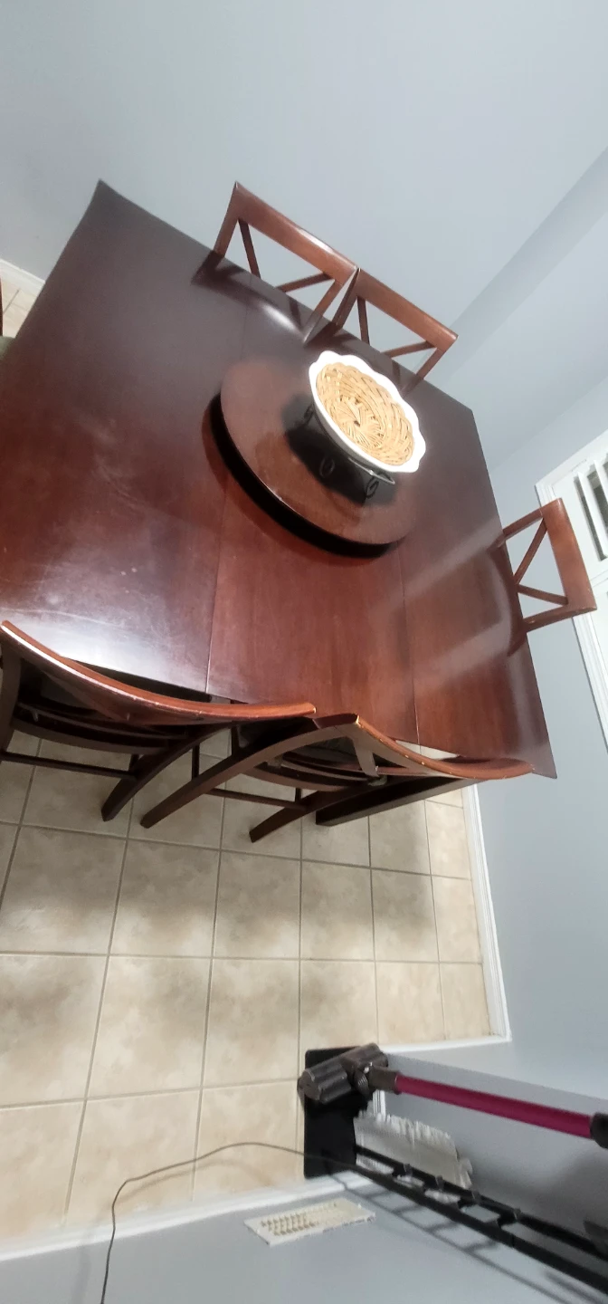 Wooden Dining Table with Lazy Susan - photo 2