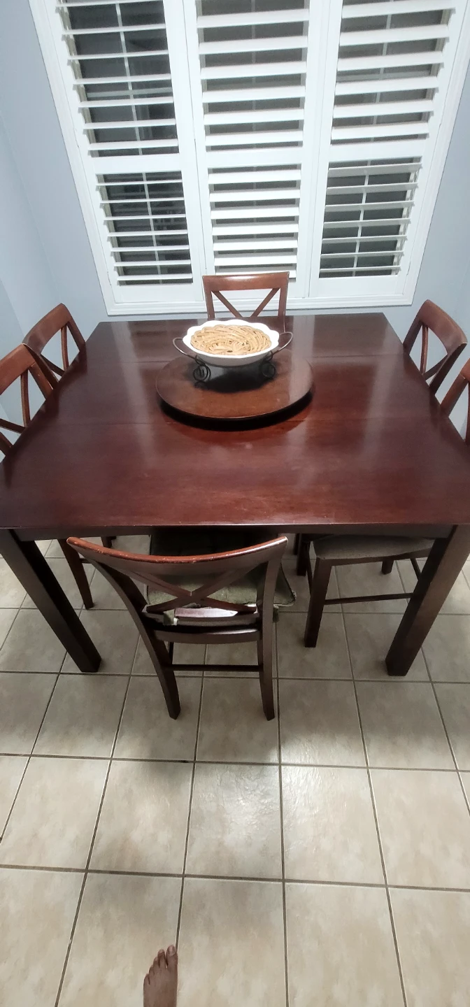 Wooden Dining Table with Lazy Susan - photo 3