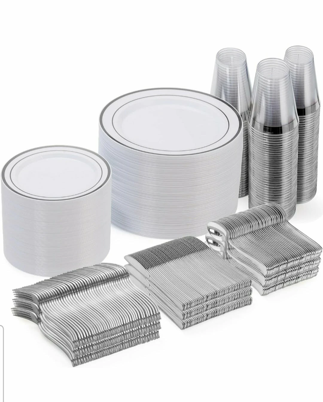 Disposable Cutlery and Dinnerware Set total 600pc