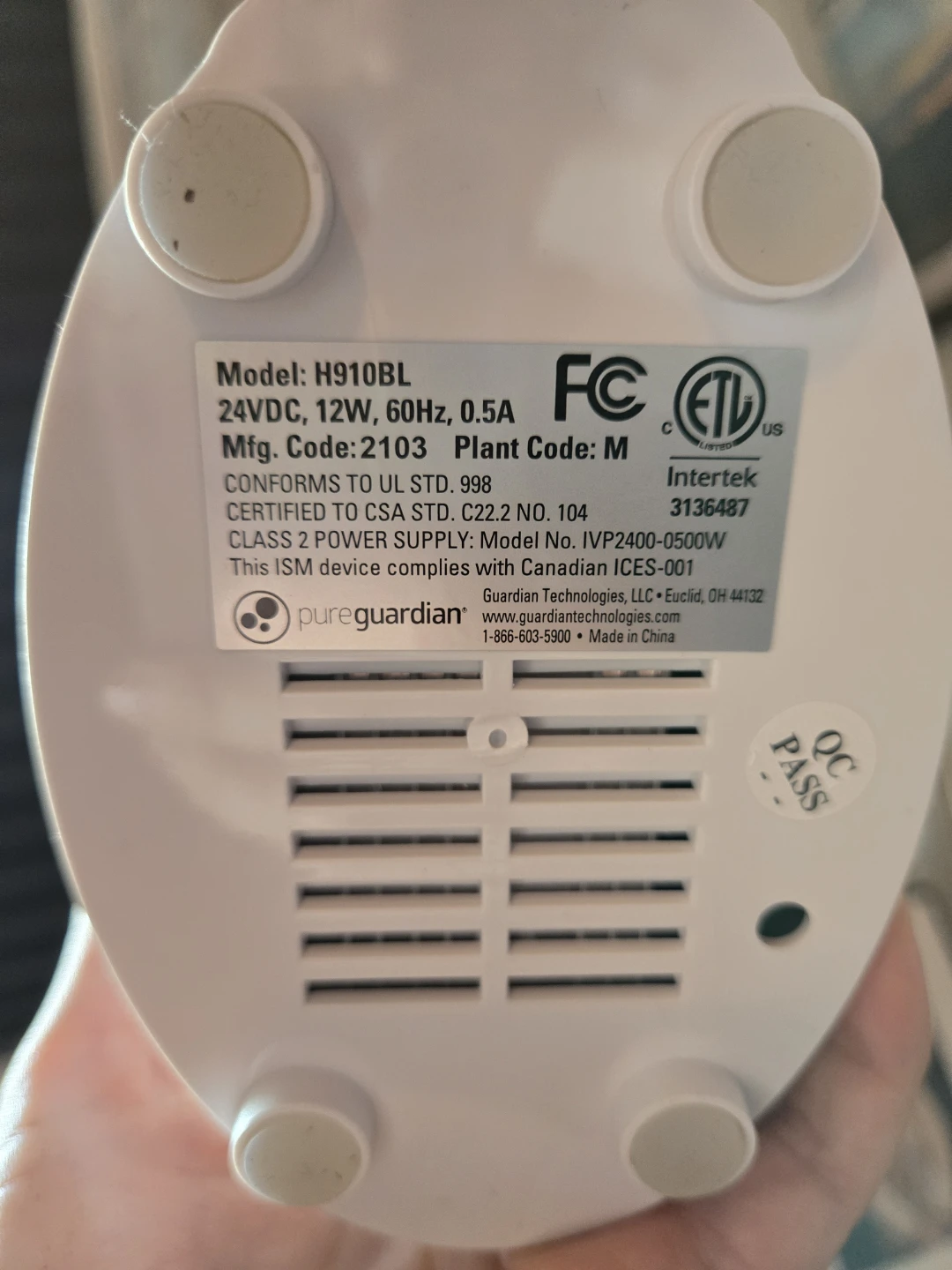 PureGuardian - Ultrasonic Humidifier (small) - photo 4