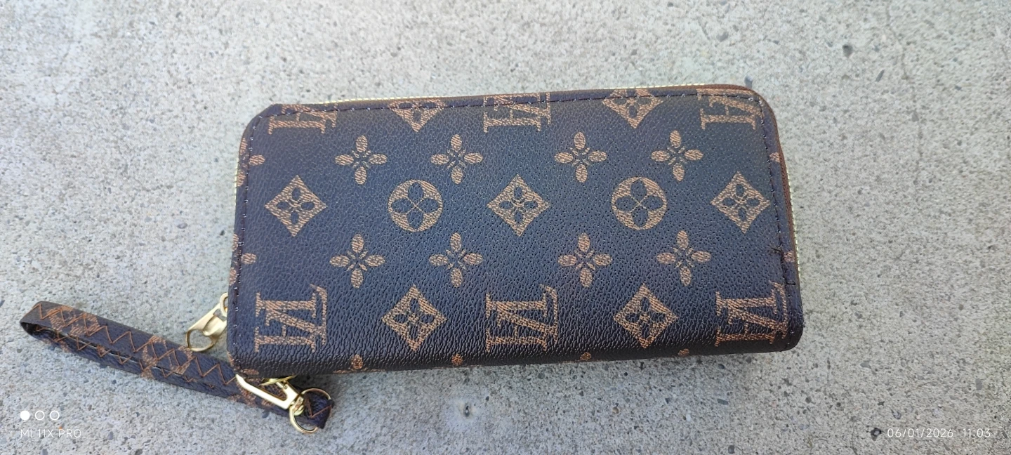 Brown Monogram Wristlet Wallet