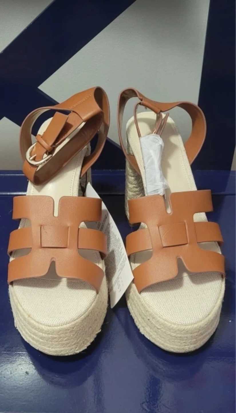 Women's Brown Platform Espadrille Heels ⚽ - photo 2